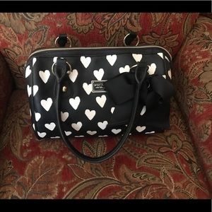 Betsey johnson hearts black and white